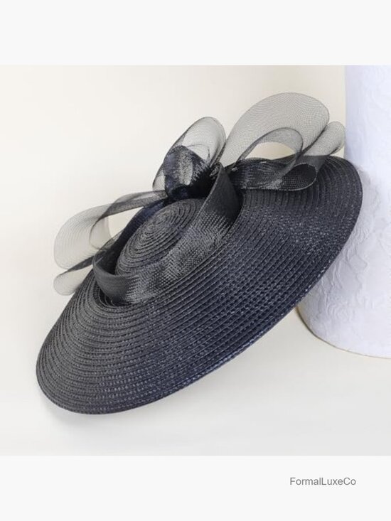 Church Derby Hat Tea Party Wide Brim Clip Headband Fascinator Women